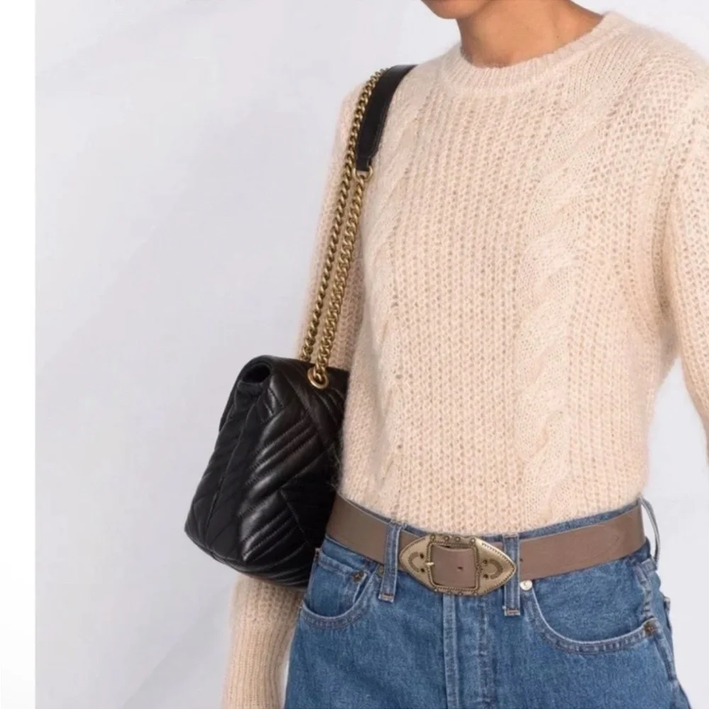 Sandro Mohair Cable Knit Sweater Pullover Jumper Medium